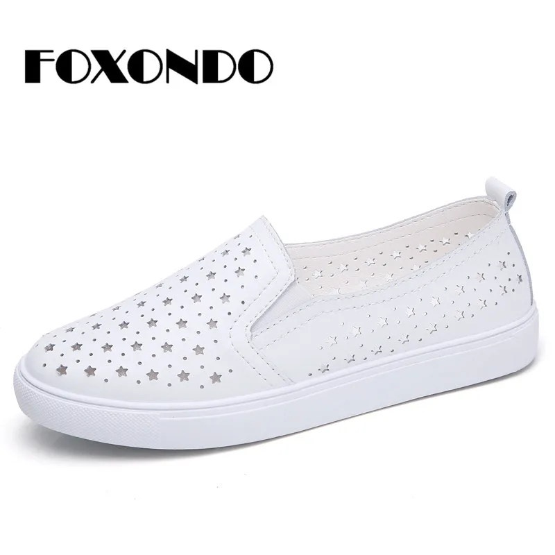 FOXONDO/2019 г. летние женские кроссовки на плоской подошве балетки лоферы без