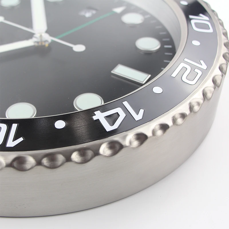 1 шт XL размер металлические часы настенные с календарем датой и подсветкой