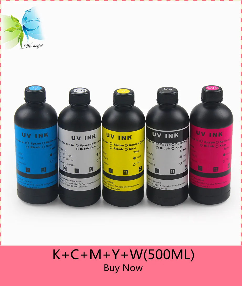 Winnerjet мягкие или жесткие УФ чернила для Epson 1400 L800 1390 R1800 R2000 TX800 принтер