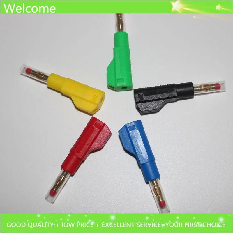 1 шт. высокое качество позолоченная медь 4 мм штабелируемые банановые вилки пайки
