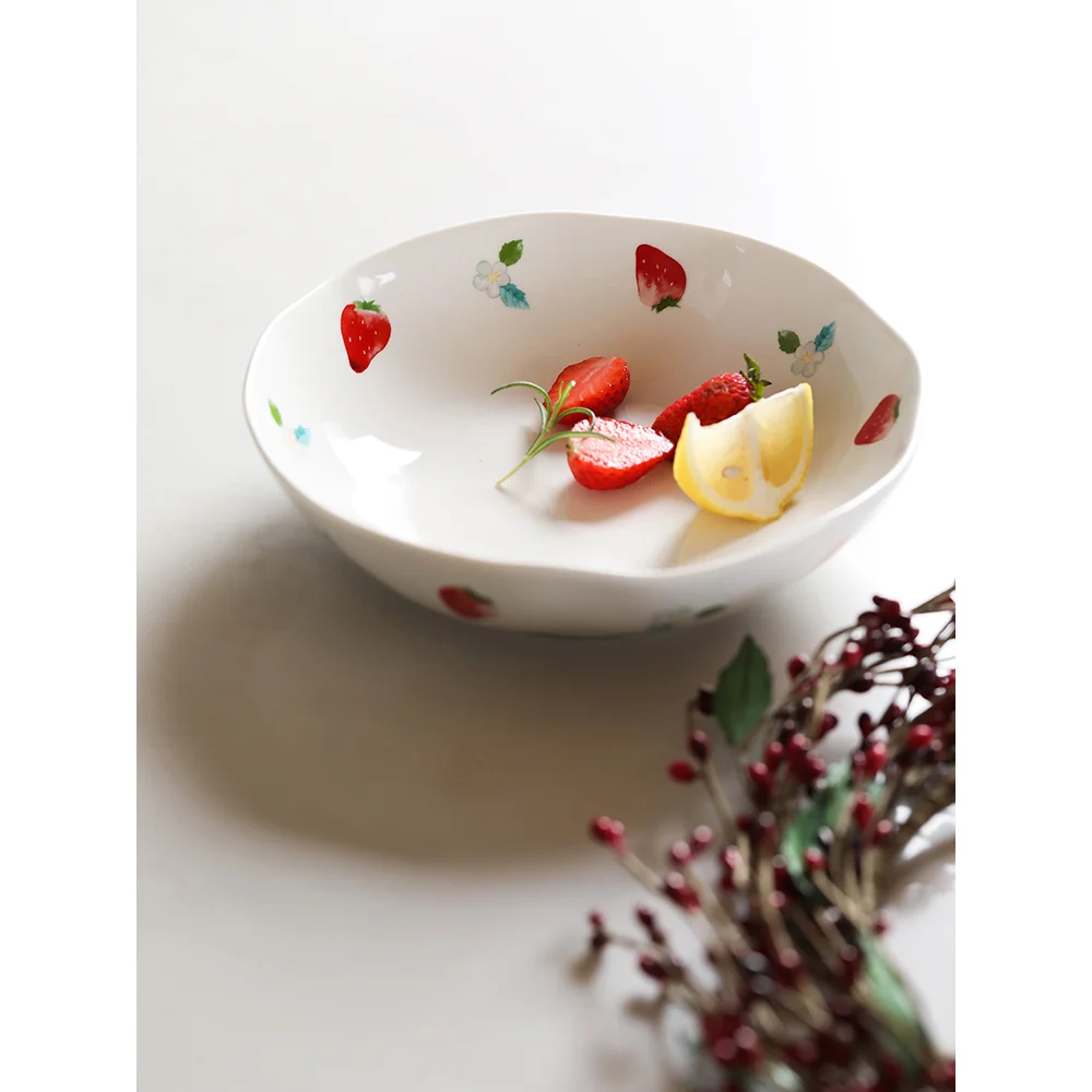 Креативные керамические миски с клубничным принтом 8 дюймов салаты фрукты