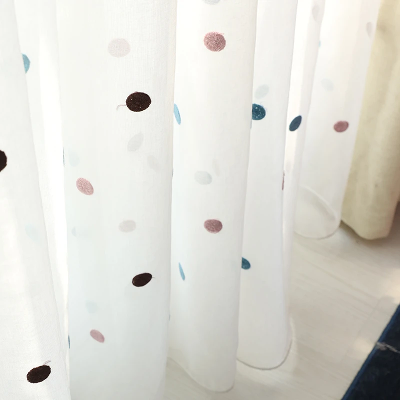 Innermor Dots kid's Curtains For Living room Embroidered curtains for bedroom Voile Sheer kitchen ready made Customized | Дом и сад