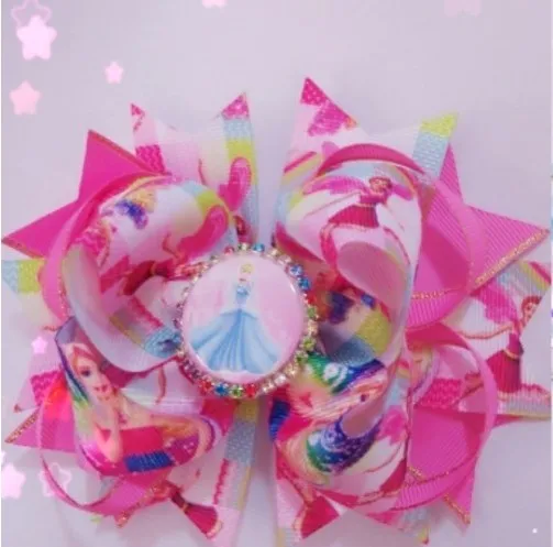 12 шт. бесплатная доставка эксклюзивная Заколка-бант из ленты инхгрогрен 5 дюйма