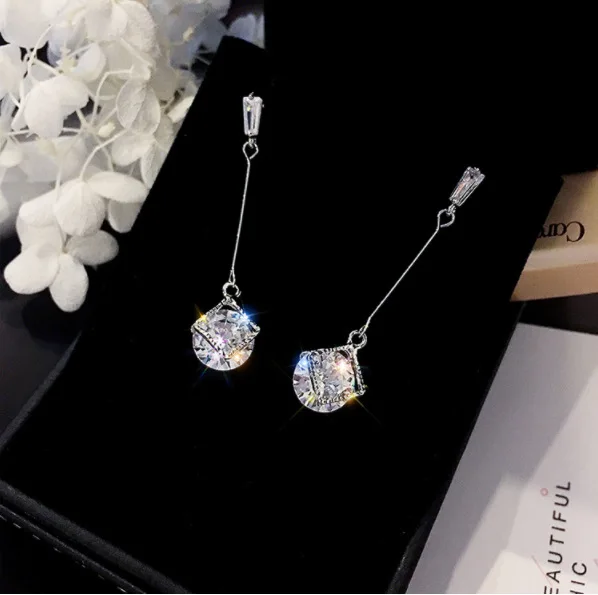 Женские длинные висячие серьги boucle d'oreill корейские Винтажные с кристаллами