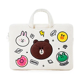 White Сумка с рисунком коричневого медведя 10 11 13 15 15,6 дюймов для Macbook Air Pro 11 13 15 сумка для ноутбука чехол для планшета компьютерный карман - Цвет: White