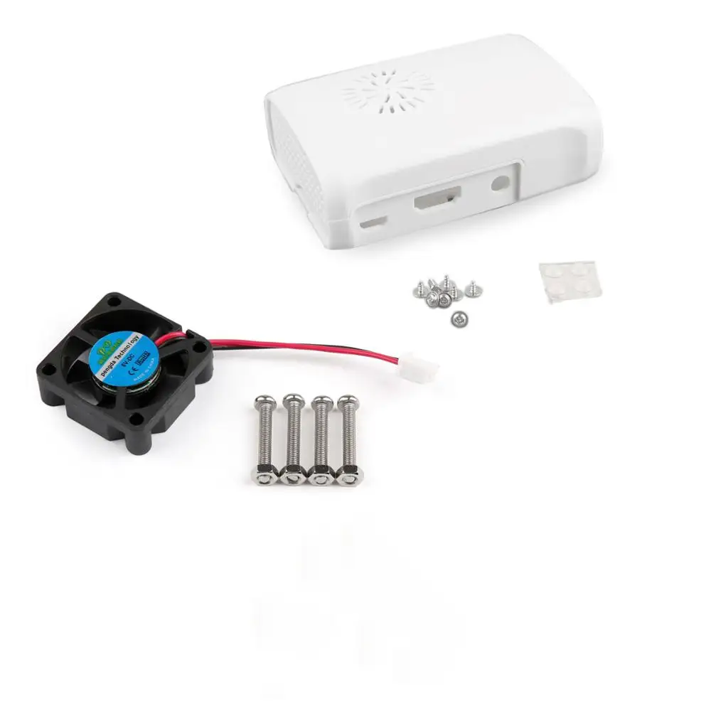 Для Raspberry Pi 3 Model B Raspberry Pi2/3 B+ ABS пластиковый чехол коробка+ кулер вентилятор+ алюминиевый радиатор для Raspberry Pi 3B 2B чехол