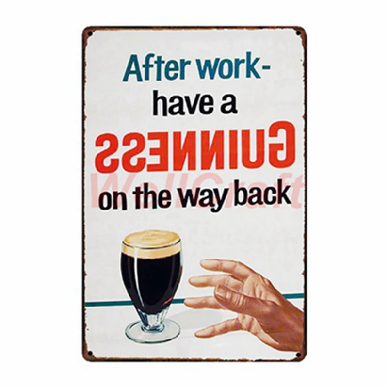 [WellCraft] Guinness металлический плакат настенная доска пивная роспись античный оловянный Знак подарок винтажное ремесло туристический сувенир FG-209 - Цвет: WA 2046