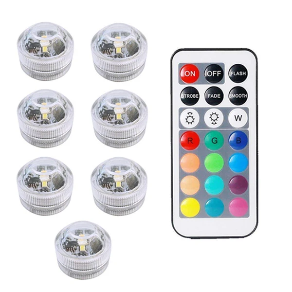 7 lamp 1 controller Xsky RGB погружной светодиодный подводный светильник, водонепроницаемый светильник для бассейна, светильник s для вазы, свадебная Праздничная декоративная лампа - Испускаемый цвет: 7 lamp 1 controller
