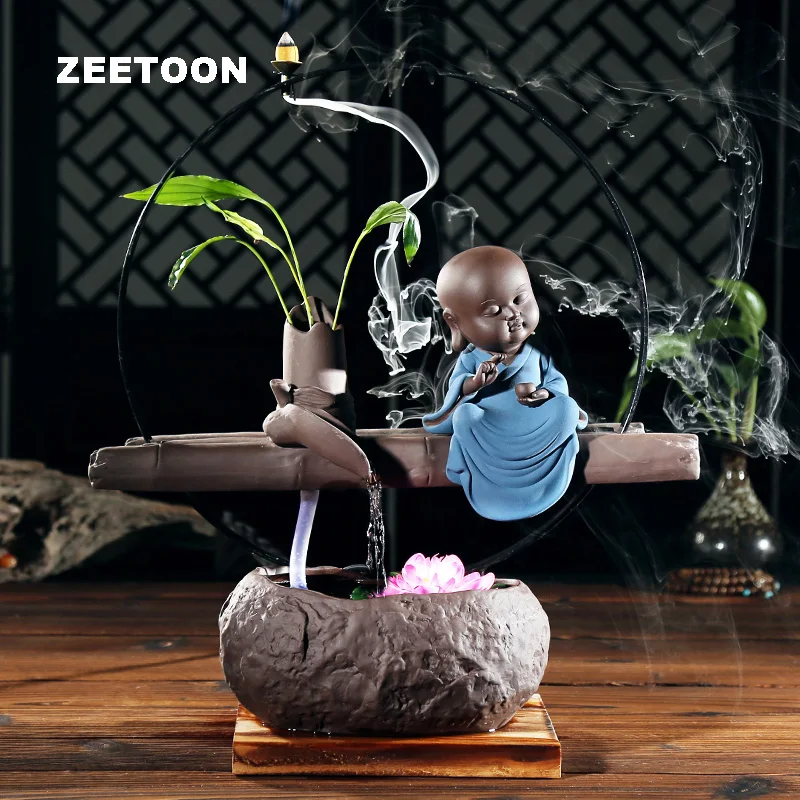 Милый маленький монах в стиле Zen водяной фонтан увлажнитель воздуха распылитель