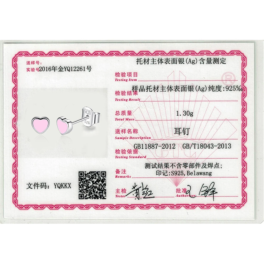 

ELESHE 925 Sterling Silver Cute Small Pink and Blue Enamel Heart Stud Earrings For Women Girls Children Baby Kids Fine Jewelry