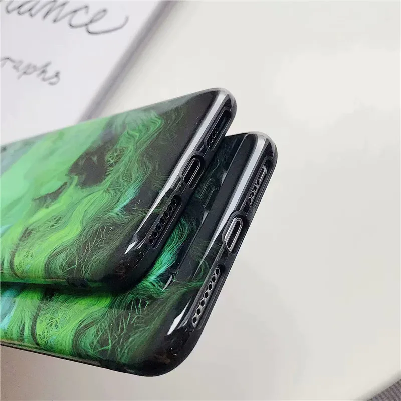 DISCASE модный Psychedelic Зеленый Мраморный чехол для телефона iphone XS MAX XR X 8 7 6 6s plus