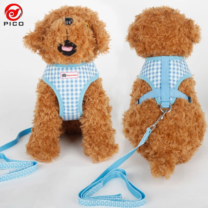 Дышащий клетчатый поводок для собак жилет щенков аксессуары нагрудный ZL145 2|dog