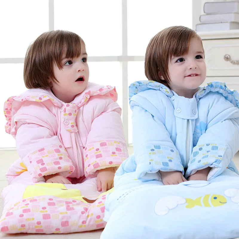 Зимний утепленный спальный мешок для новорожденных хлопковый детский с