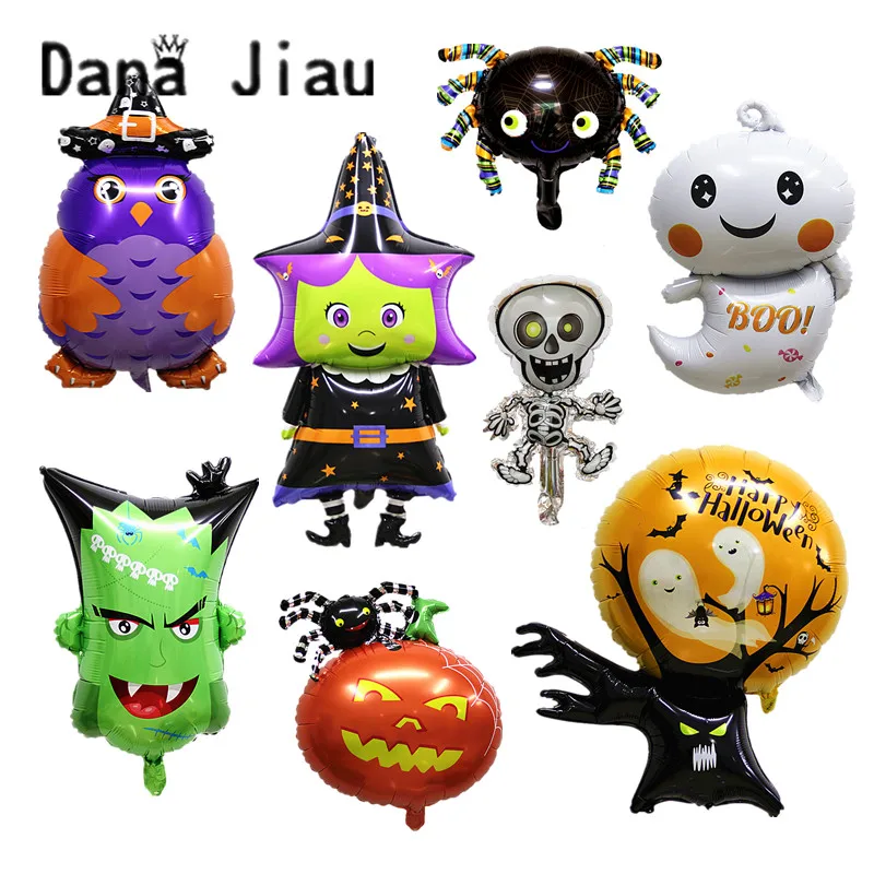 dana jiau NEW HAPPY Halloween party decoration helium air foil balloon pumpkin ghost Pirate Ship hair brand sorceress toy sale