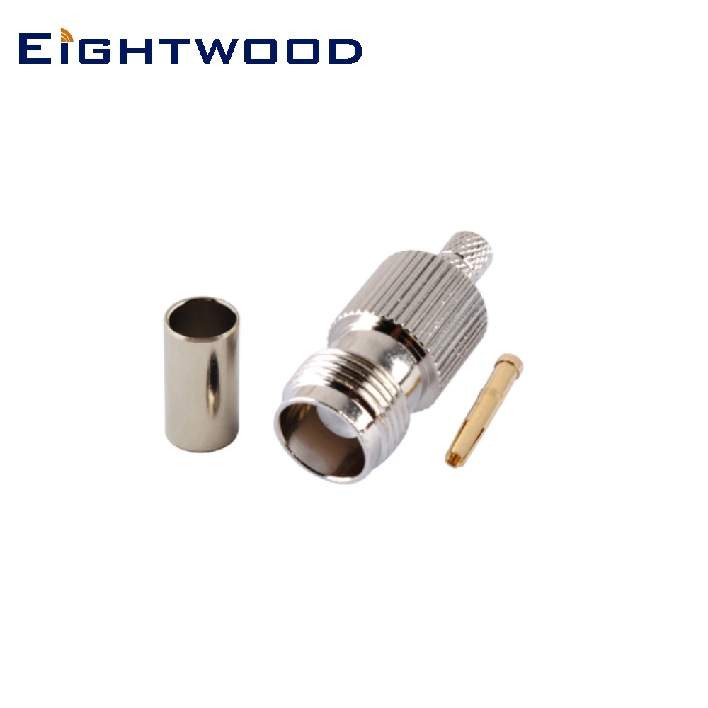 

Eightwood 5 шт разъем TNC, прямой обжимной радиочастотный коаксиальный соединитель, адаптер для кабеля LMR195 RG58 RG142