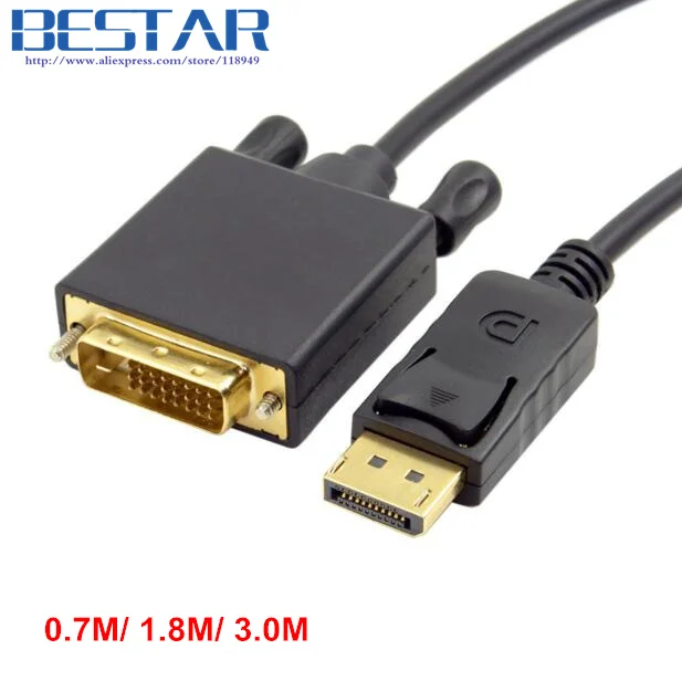 DisplayPort DP Male to DVI Single Video коннектор кабель адаптер 0 7 m 1 8 3m 2ft 6ft 10ft кабели|adapter cable|dvi