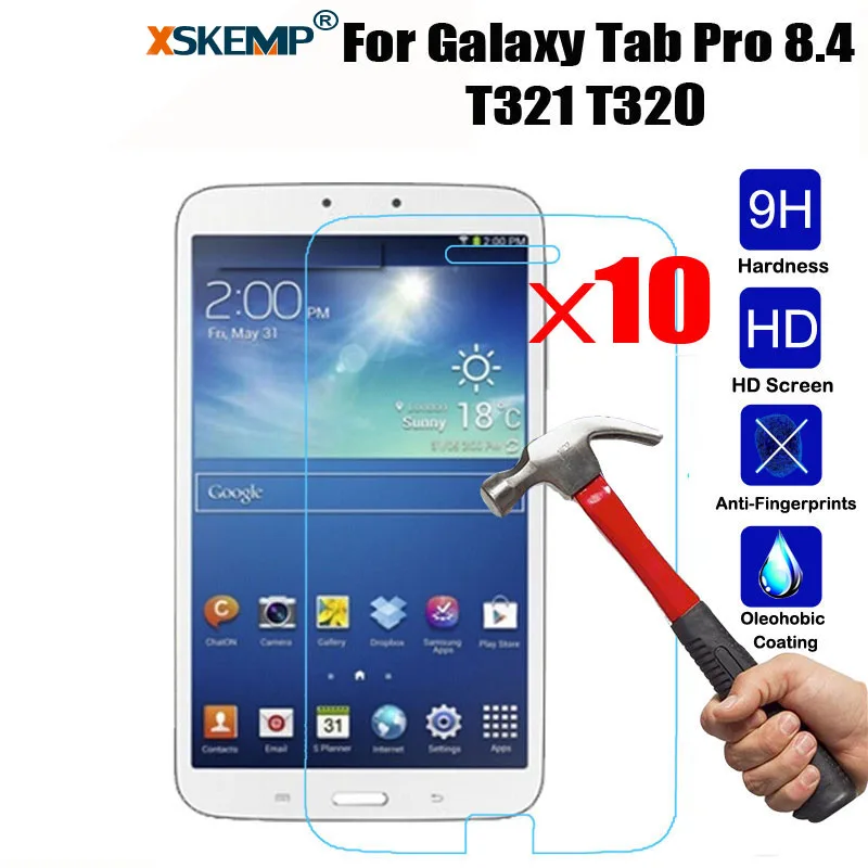 XSKEMP 10 шт./лот 9H Настоящее Закаленное стекло для защиты экрана Samsung Galaxy Tab Pro 8 4 SM-T320