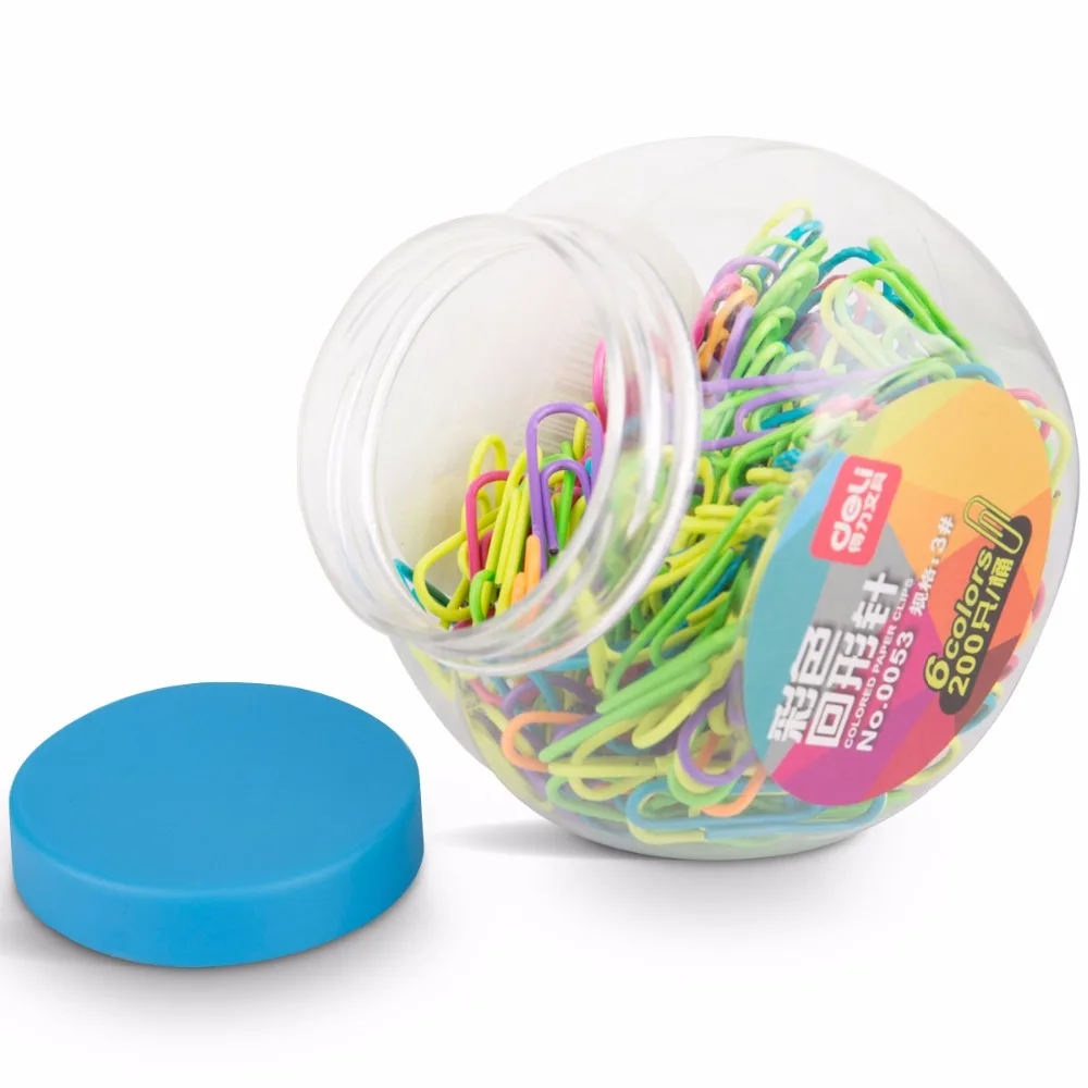 Балык 200 шт./баррель Зажимы для бумаг офисные канцелярские Металл Коробка с