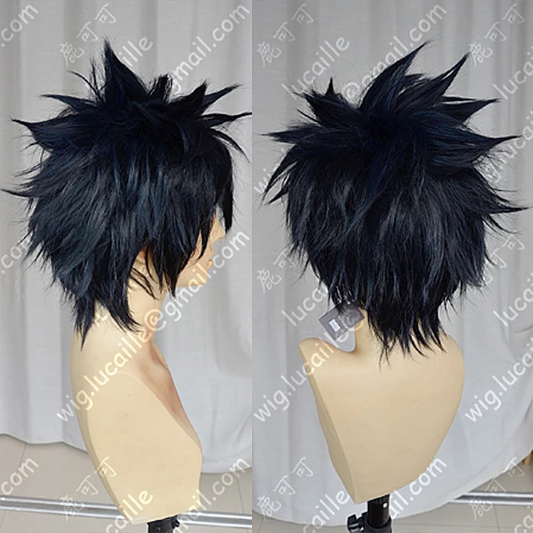 Anime Fairy Tail Gray Fullbuster Cosplay Wigs Short Heat Resistant Synthetic Hair Wig + Cap | Тематическая одежда и
