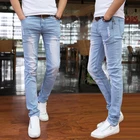 2021 Новые весенние и летние мужские джинсы, брюки в Корейском стиле, небесно-голубые повседневные брюки, крутые Стрейчевые мужские джинсовые штаны, мужские 28-34