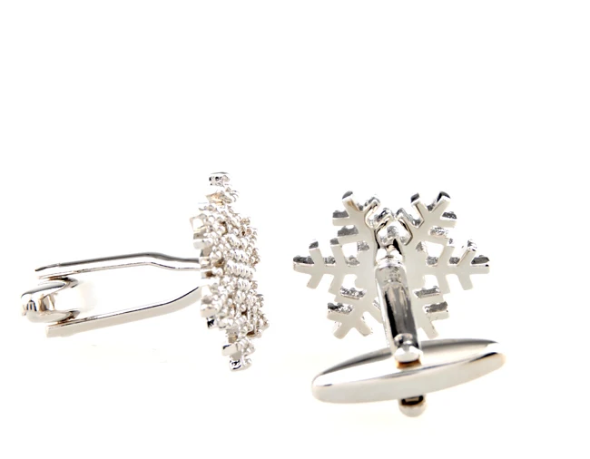 Горячая продажа Серебряный цвет Снежинка дизайн запонки материал медь