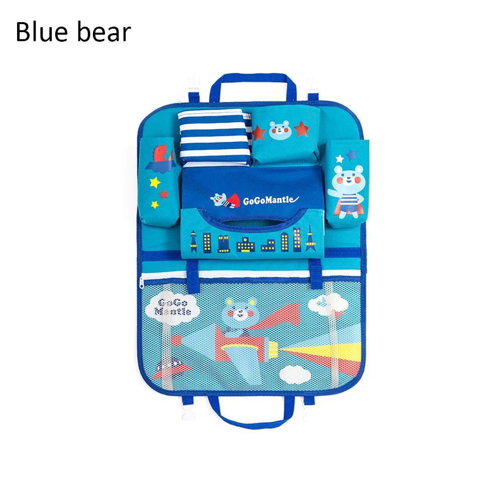 Blue Bear Сумка для хранения на заднем сиденье автомобиля, водонепроницаемая, мульти-карман, органайзер, складывающаяся сумка для хранения для маленьких детей - Цвет: Blue Bear