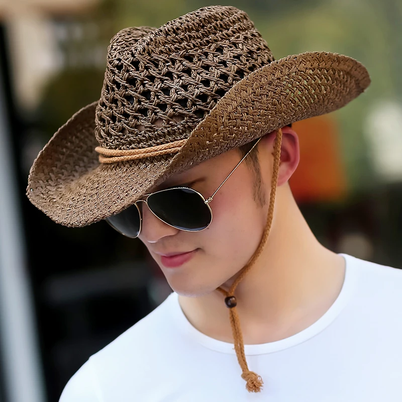 Летняя соломенная шляпа ручной работы для отдыха Пляжная фетровая бохо Мужская