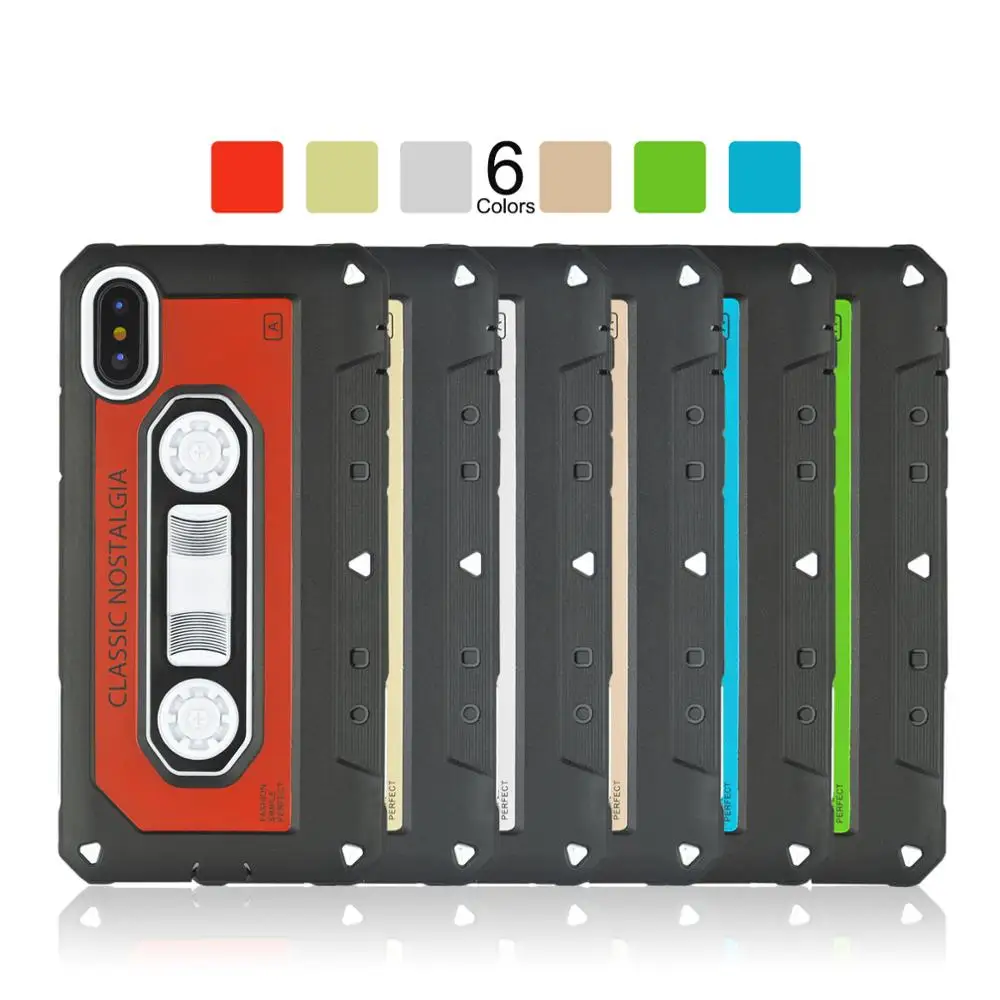 Vintage Magnetic Tape Cassette TPU Silicone Black Cases for iphone XS X 6 7 8 6s Plus Soft Phone case Case |
