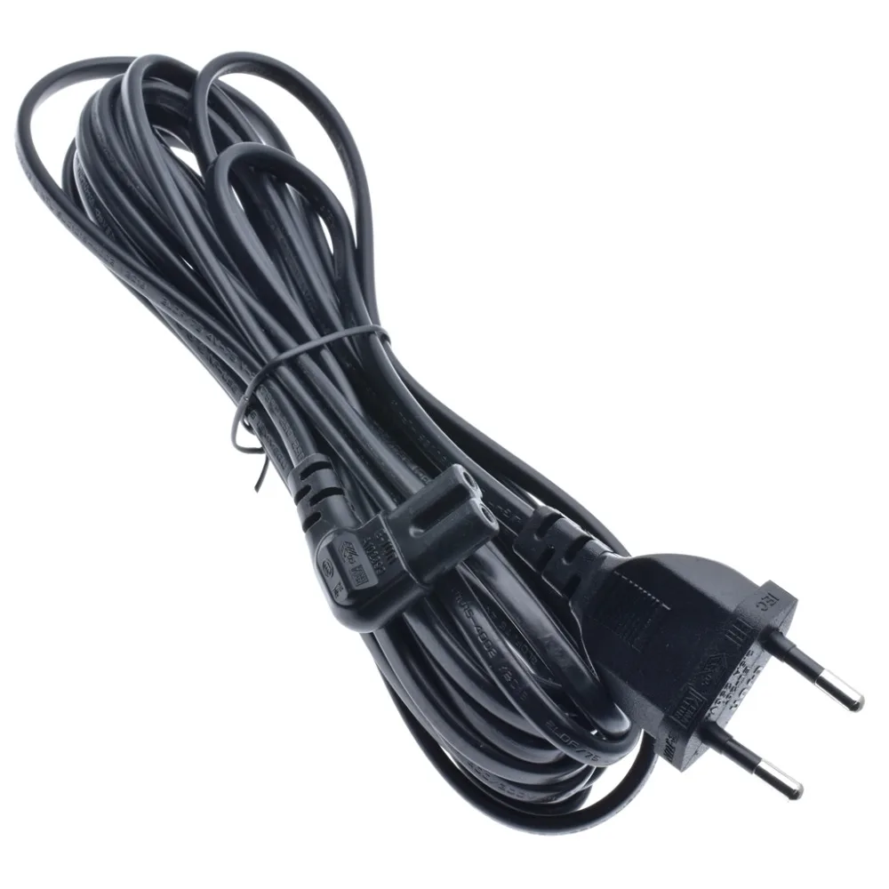 Европейский VDE 2Pin штекер в угловой IEC320 C7 женский выходной кабель питания CEE7/16c7