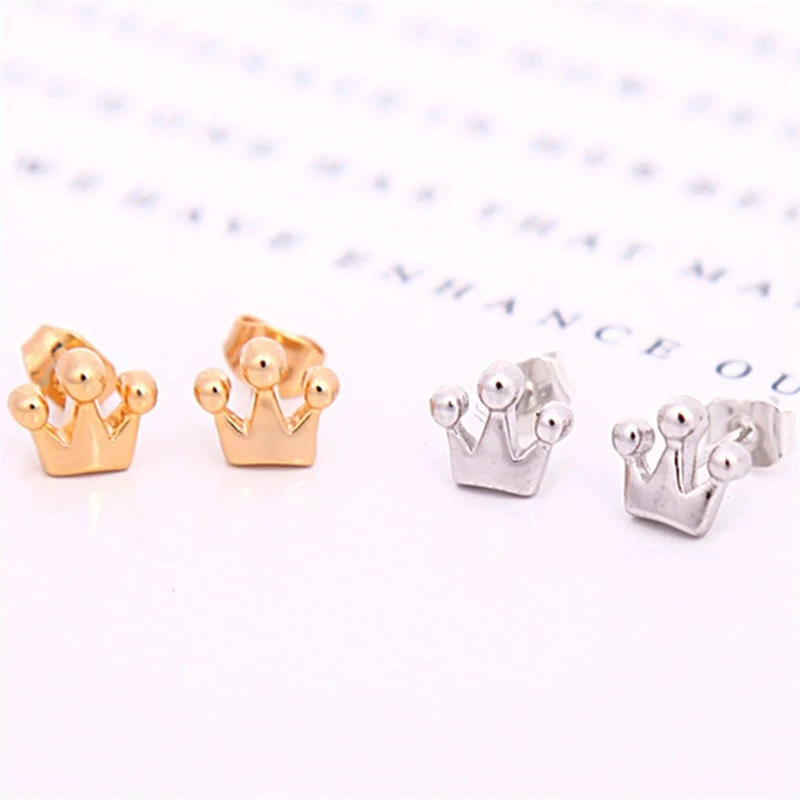 Модные милые серьги принцессы с крошечной короной ювелирные украшения для