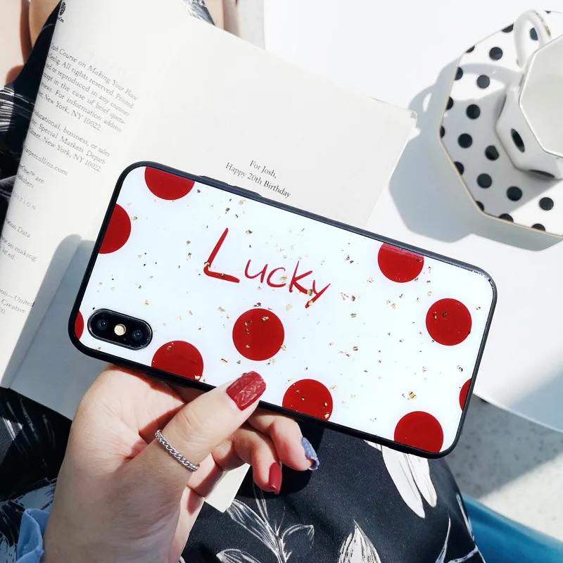 Lucky Gold фольга Bling винно-красный волнистый чехол для iPhone X XS Max XR мягкий TPU 7 8 6 6s Plus