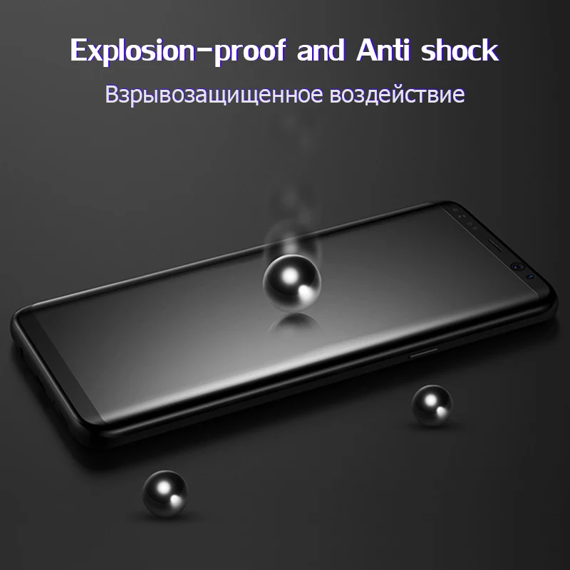 Полное покрытие изогнутое закаленное стекло для Samsung Galaxy S8 S9 Plus 9H Защитное экрана