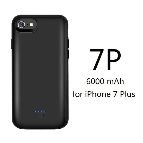 LINGCHEN чехол для аккумулятора iPhone 6000 мАч для iPhone 8 7 6 6S Plus внешний аккумулятор чехол 5000 мАч Зарядное устройство задняя крышка - Цвет: for iPhone 7 Plus