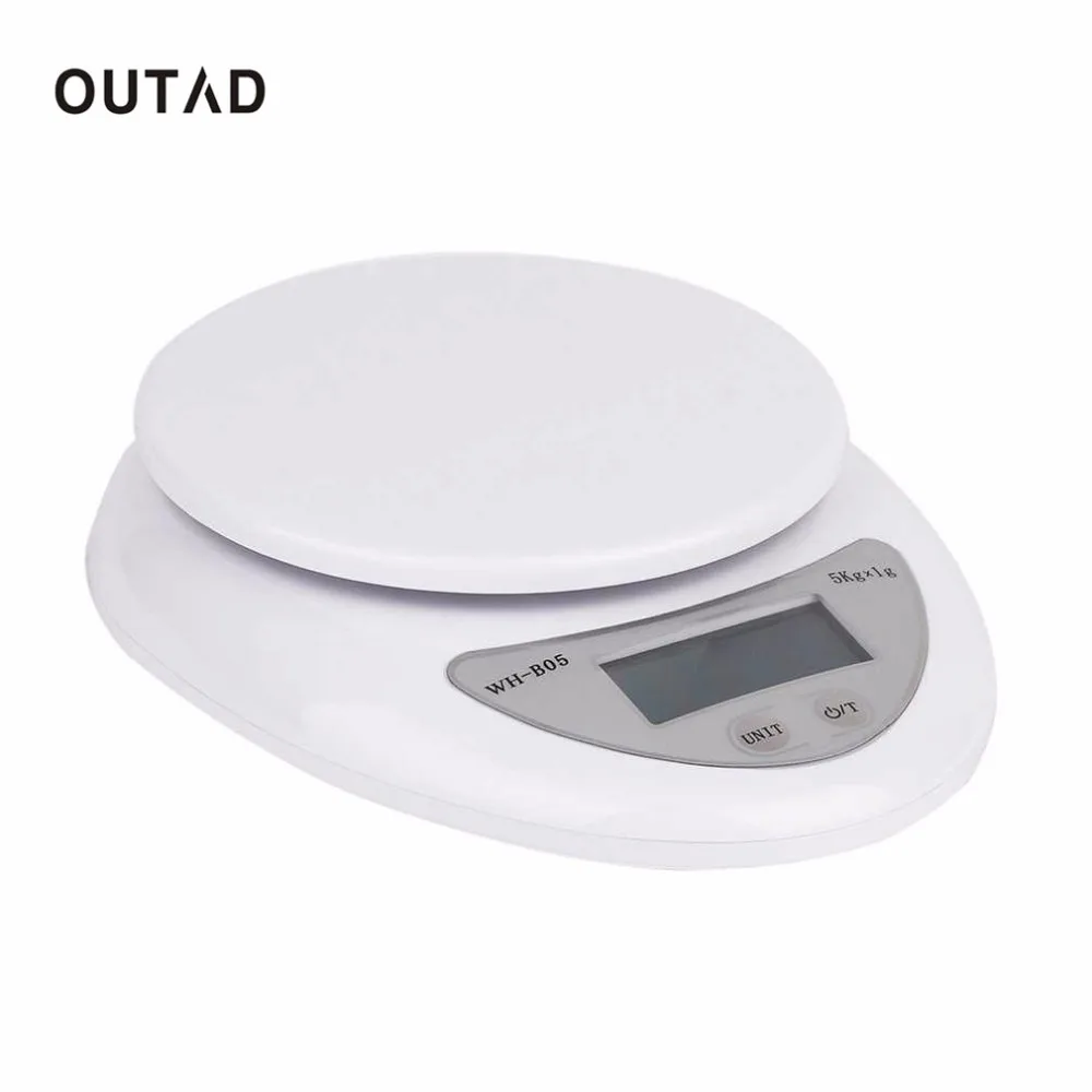 OUTAD 5000 г/1g точный Eelectronic светодиодный цифровой Кухня весы Еда и диетического питания баланс веса взвешивание Кухня гаджет 5 кг