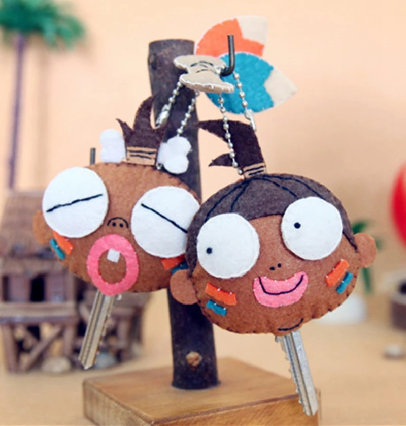 Прекрасный Африканский детский держатель для ключей 2 шт./лот 8x8.5см креативные