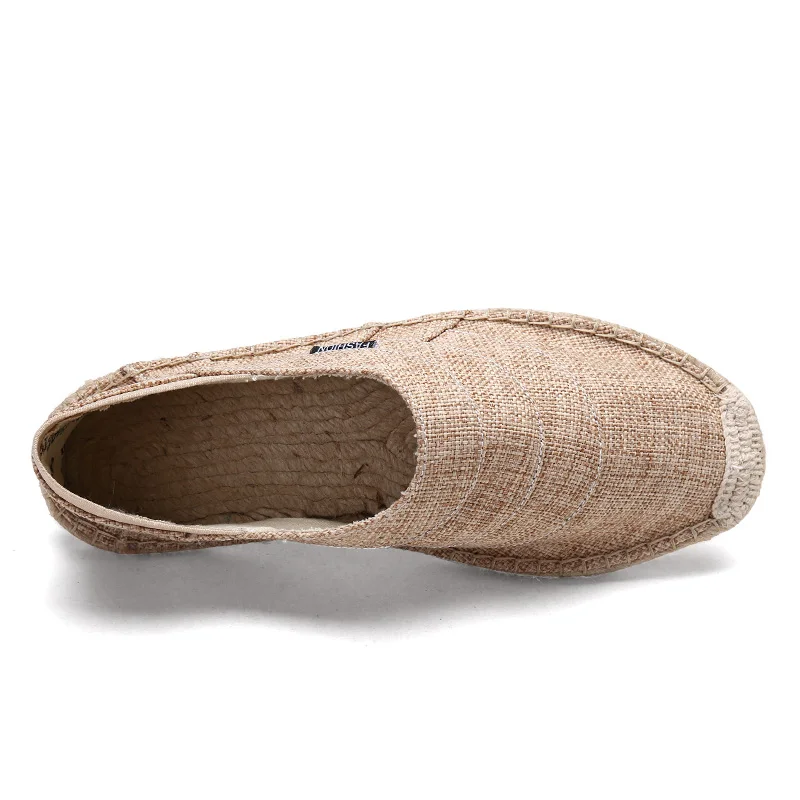AKZ Summer loafers Men's casual shoes Canvas for men Hemp Comfortable Breathable Fisherman Shoes Male size 38-45 | Обувь