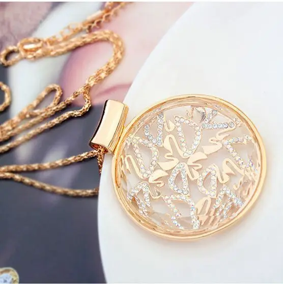 Женское длинное ожерелье простые ожерелья для женщин золотое колье из дубая