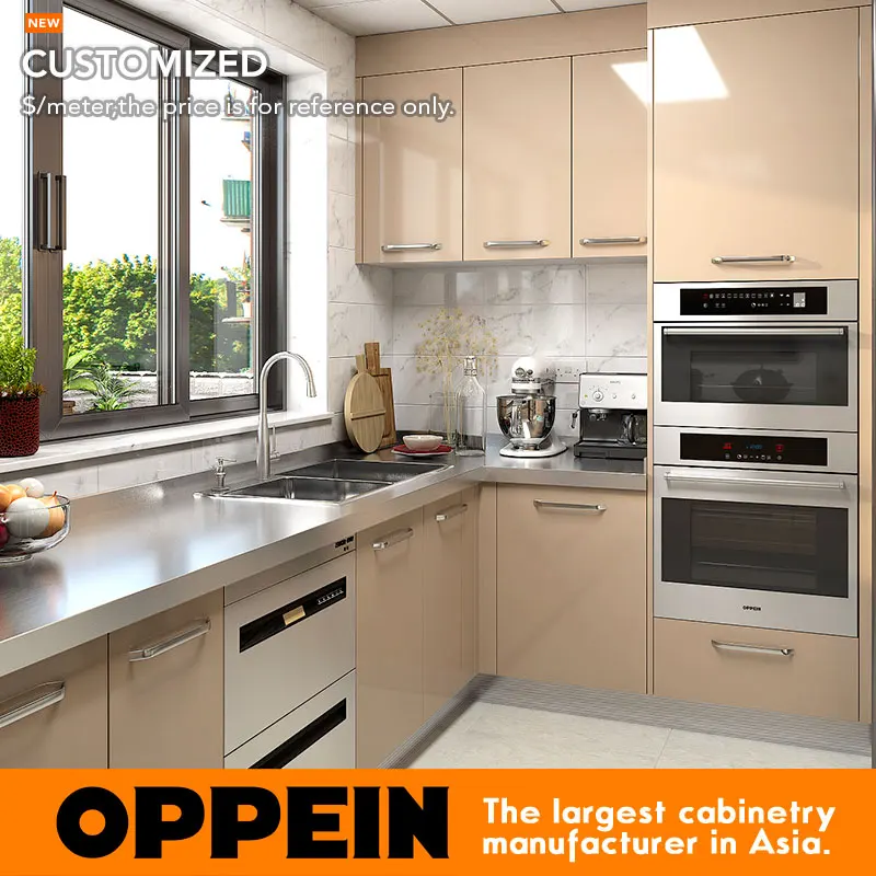 Oppein мокрого и сухого кухонного шкафа из нержавеющей стали с столешницей (OP17-ST02) |