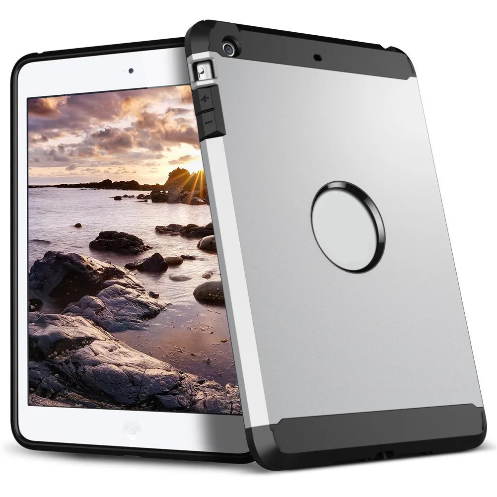 Для Apple Ipad Mini 1 2 3 Элегантный чехол жесткий Гибридный Броня Мягкие силиконовые + PC