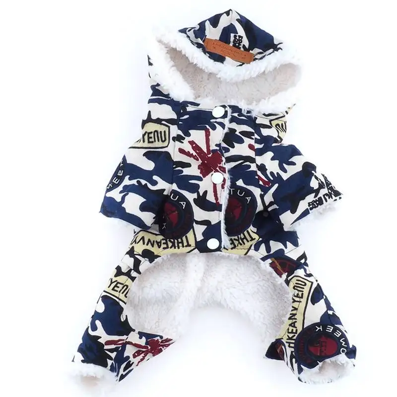 Теплая куртка для домашних животных осенне зимний бархатный комбинезон с
