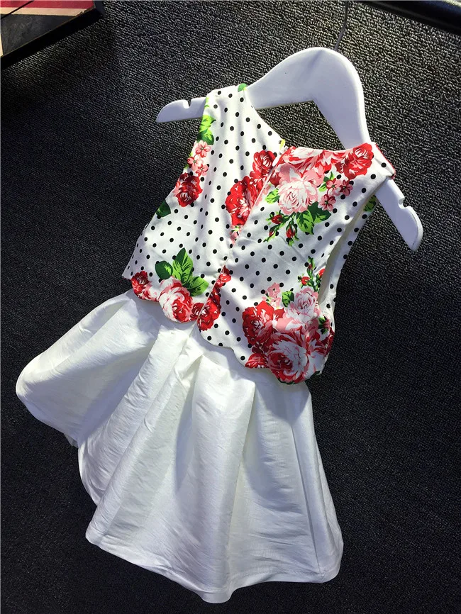 ( 5 шт. / lot ) - лето dot цветок без рукавов платье для дети девочка F5818 | Детская одежда