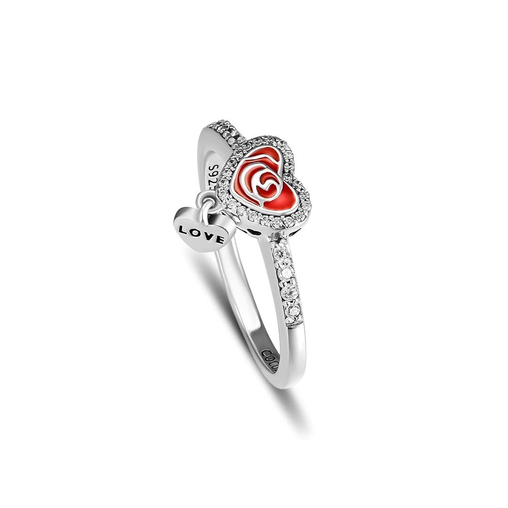 

Love In My Heart Rings 100% 925 Sterling Silver Jewelry Free Shipping