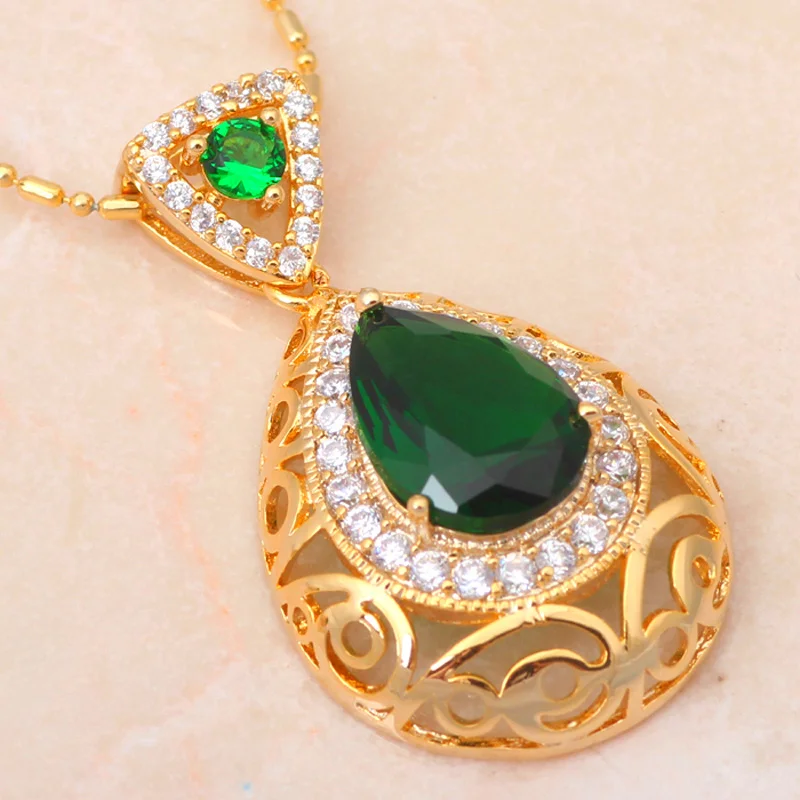 Серьги и кольцо из циркония класса AAA золотистого цвета без содержания никеля