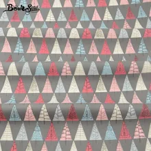 Booksew Patchwork Blue And Red Trees Design Curtains Gray Cotton Twill Fabric Home Textile Quilt Cloth Craft