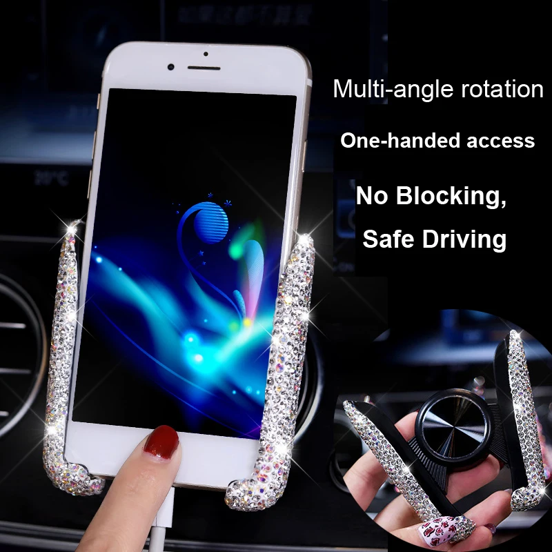 Dual USB Car Charger For Mobile Phone Tablet GPS Fast Charger Crystal Diamond Phone 3 Data Line Wire in Car Cigarette Lighter