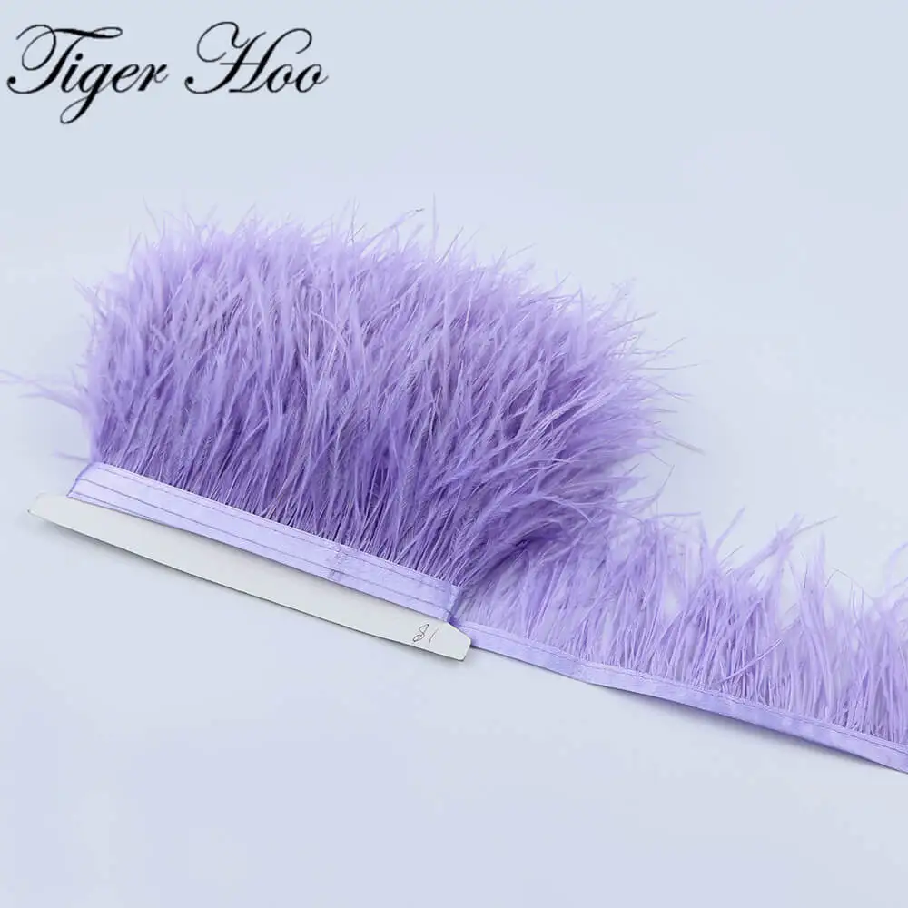018 Light purple 1 метр DIY окрашенное перо страуса бахрома ширина 8-11 см свадебное платье украшение отделка Аксессуары для шитья одежды - Цвет: 018 Light purple