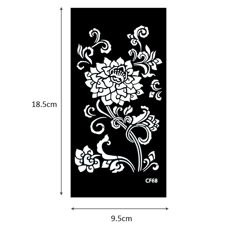 Черные цветы glaryyears макияж трафарет из хны для татуировок Женское боди арт