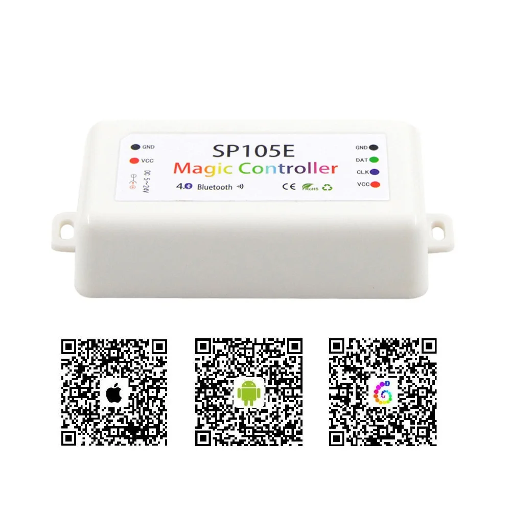 MJJC Bluetooth светодиодный пиксельный контроллер 5 в 12 В 24 WS2811 WS2812 WS2812B 6803 IC 200 режимов 2048