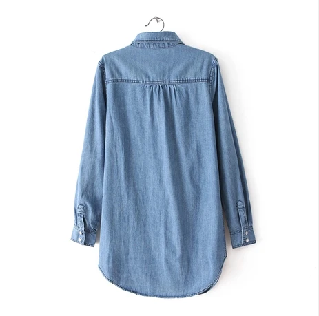 Модная женская блузка Весна Осень повседневные рубашки Camiseta de mujer с длинным