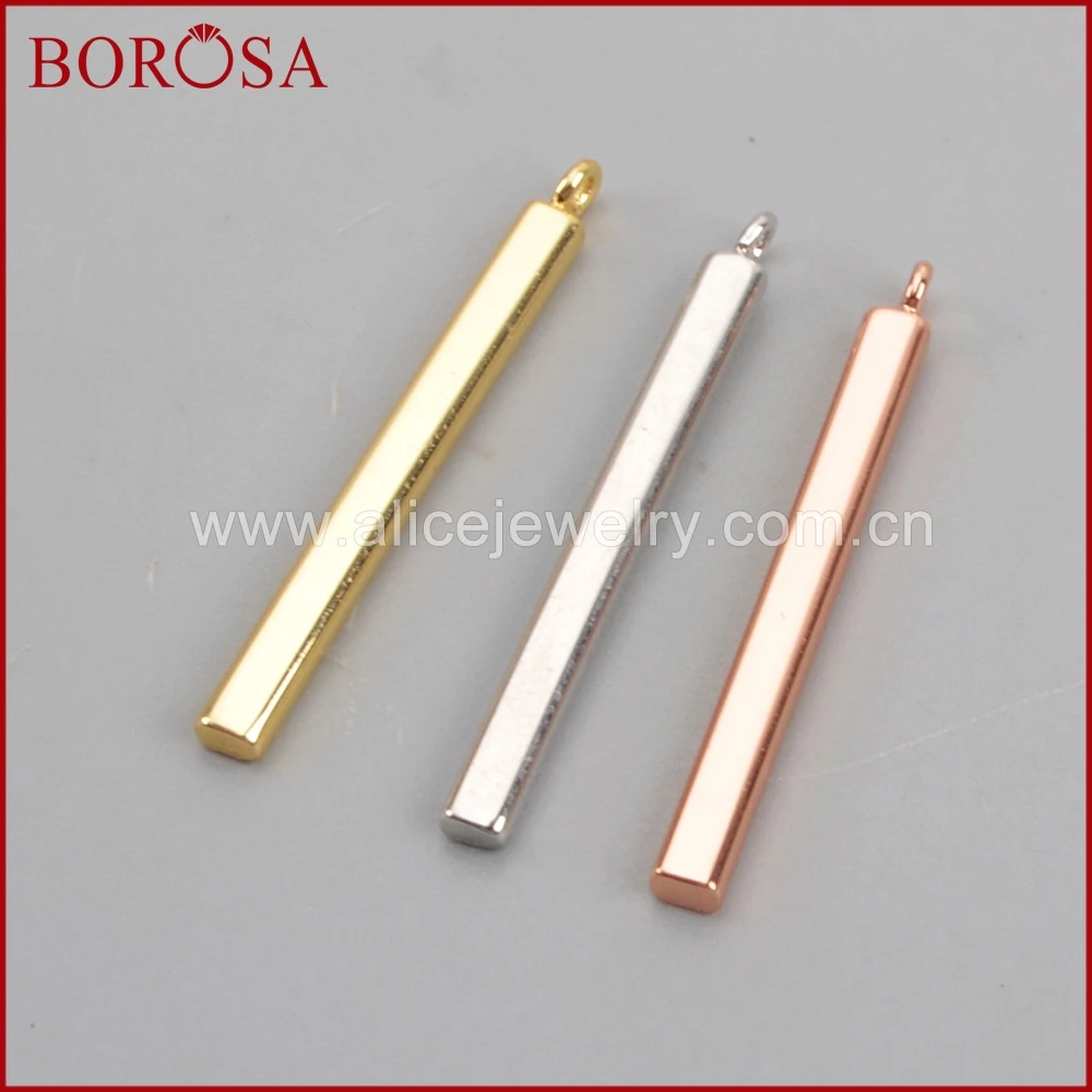 BOROSA 20 шт крошечные прямоугольные металлические подвески многоцветные